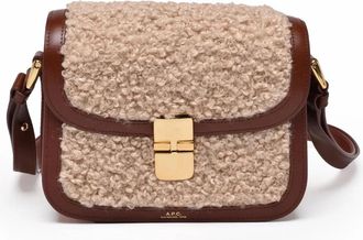 A.P.C. Brown Leather Clasp Shoulder Bag