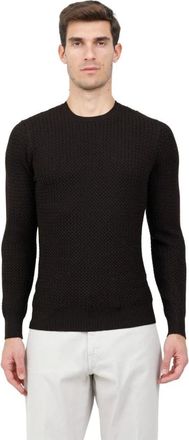 Gran Sasso Girocollo Punto Canestro - Knitwear - Hombre - Marr&oacute;n - L