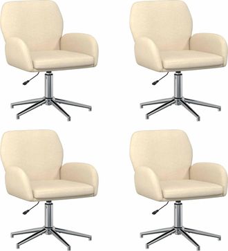 vidaXL Sillas De Escritorio Giratorias 4 Uds. 54 X 58 X 90 Cm Crema Vidaxl