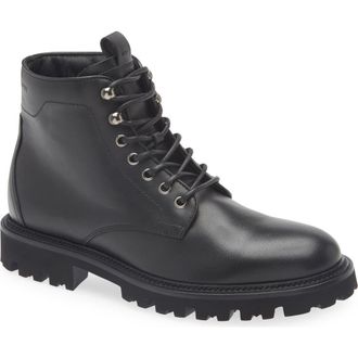 BOSS Plain Toe Lug Sole Boot in Black at Nordstrom Rack, Size 13Us / 12Uk