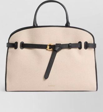 Coccinelle sabine canvas tote bag contrast trim