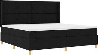 vidaXL Box Spring Bed with Mattress Black 200 x 200 cm Fabric vidaXL