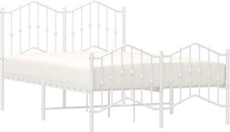 vidaXL Estructura cama sin colchón con estribo metal blanco 120x190 cm Vidaxl