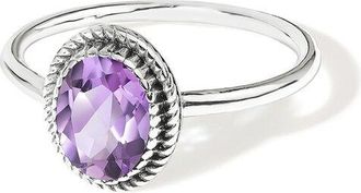 Tiramisu Silver 1.00 ct. tw. Amethyst Solitaire Ring