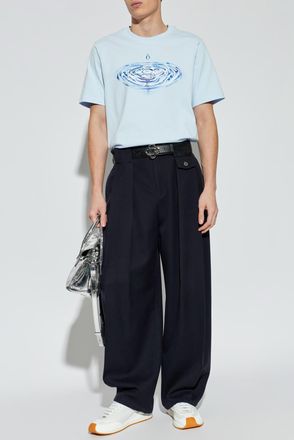 Casablanca T-shirt With Print, Mens, Light Blue