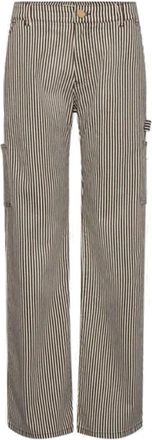 Sofie Schnoor Gestreepte Cargo Broek- Bruin - Dames - Straight fit broeken - Bruin - XS - Katoen - Broeken