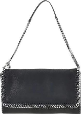 Stella McCartney Rechthoekige Schoudertas met Ketting - Dames - Schoudertassen - Zwart - ONE Size - Polyester - Tassen