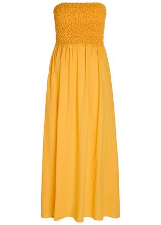 Faithfull The Brand Orla Strapless Stretch-cotton Midi Dress - Orange - S (UK8-10 / S)