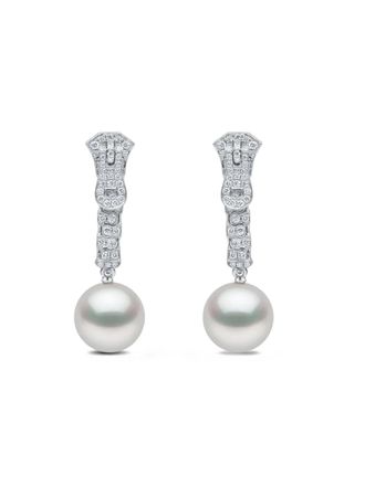 Yoko London 18K white gold diamond pearl earrings - Silver