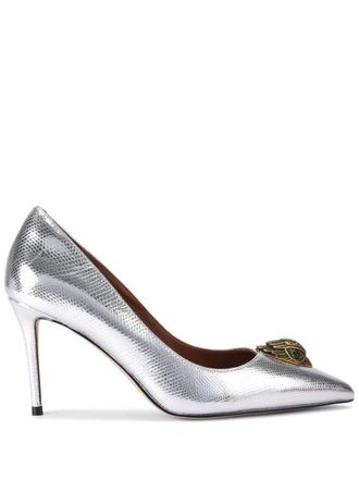 Kurt Geiger 85mm Belgravia Eagle Court pumps - women - Calf Leather/Calf Leather/Calf Leather - 36 - Silver