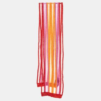Missoni Red/yellow Striped Cotton Knit Stole