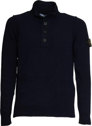 Stone Island Blauwe Gebreide Kleding voor Heren Aw 23 - Heren - Coltruien - Blauw - XL - Truien & Vesten
