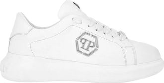Philipp Plein Lo-Top Sneakers Hexagon - unisex - Sneakers - Wit - 46 EU - Leer - Schoenen