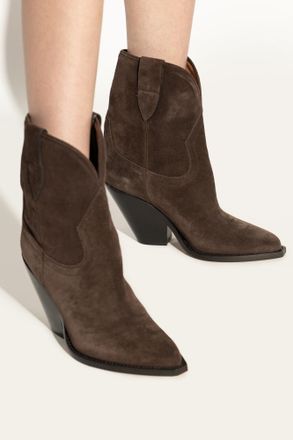 Isabel Marant Suede Heeled Ankle Boots Leyane, Womens, Brown
