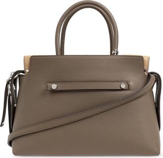 Tory Burch Mercer Pebbled Satchel - Dames - Handtassen - Beige - ONE Size - Leer - Tassen