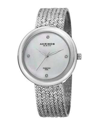 Akribos XXIV Akribos Xxiv Mens Brass Diamond Watch