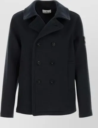 Stone Island cashmere blend double-breasted peacoat