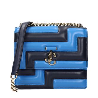 Jimmy Choo London Avenue Damens Schultertaschen aus Leder in Blau/Himmelblau