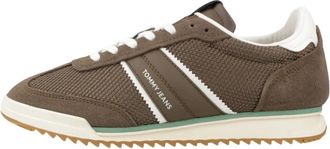 Tommy Jeans TJW Low Profile Runner - Dames - Sneakers - Bruin - 38 EU - Leer - Schoenen