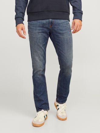 Jack & Jones Regular-fit-Jeans »JJICLARK im Used-Look, Stretchkomfort und niedrige Leibhöhe« mit Abriebeffekten