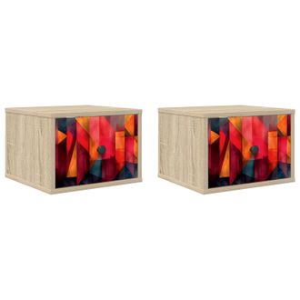 vidaXL Mesita De Noche De Pared Heesch 2 Uds. Roble Sonoma Vidaxl