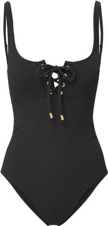 Change of Scenery Taylor Lace-Up Underwire One-Piece Swimsuit in Black at Nordstrom, Size X-Small