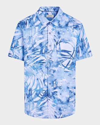 Bugatchi Mens Orson Woven Short-Sleeve Sport Shirt