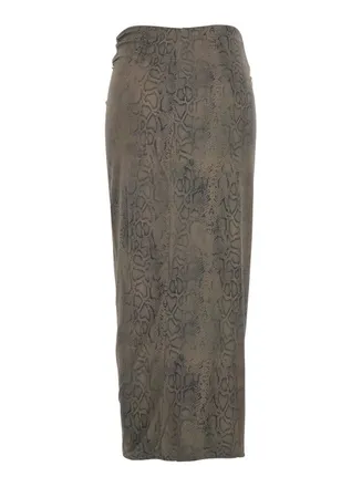Federica Tosi Python-Patterned Stretch Polyamide Skirt - Green