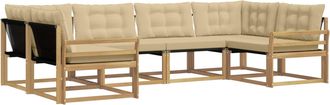 vidaXL Conjunto De Sof&aacute;s De Exterior 6 Uds. Y Beige Vidaxl