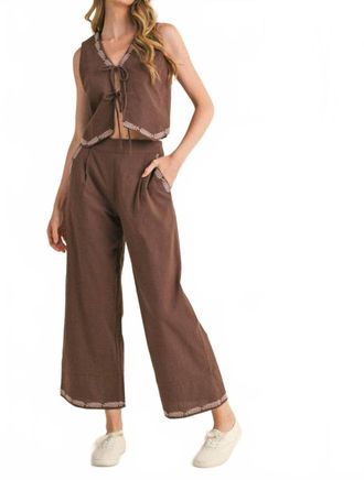 Merci Boho Blossom Pants In Brown
