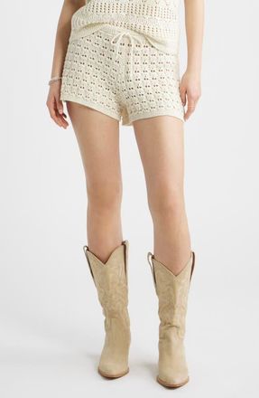 BP. Open Stitch Beach Shorts in Ivory Dove at Nordstrom, Size Xx-Small