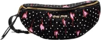 Miu Miu Pre-owned Quilted Nylon Belt Bag - Dames - Vintage Heuptassen - Zwart - ONE Size - Nylon - Vintage