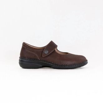 Finn Comfort Womens Laval Shoes - Wide In Ebony Longbeach