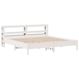 Berkfield Home Decorative Bed Frame without Mattress White 200x200 cm Solid Wood Pine