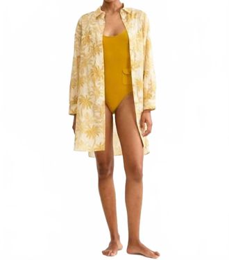 Eres Exotisme Printed Long Cotton Shirt In Panama