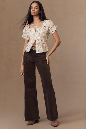 Frame Denim Le Slim Palazzo High-Rise Corduroy Jeans