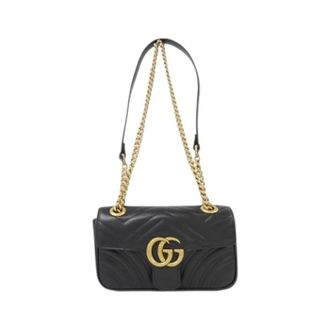 Gucci Pre-owned Shoulder Bags, female, Black, Size: ONE SIZE Pre-owned GG Marmont Shoulder bag