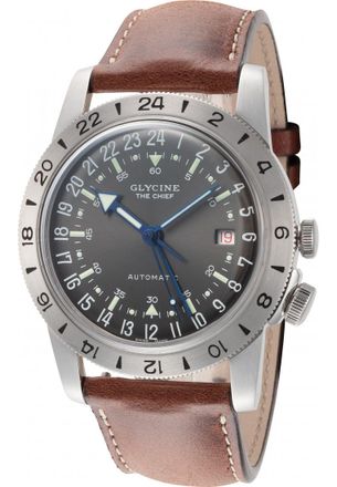 Glycine GL0303 Mens Airman Vintage The Chief Watch - Silver - One Size
