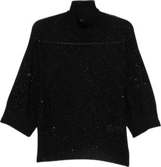 Fabiana Filippi Turtleneck met hoge hals en pailletten - Dames - Coltruien - Zwart - S - Pailletten - Truien & Vesten