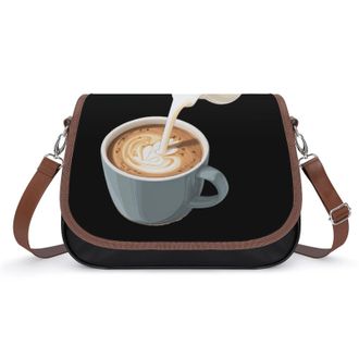 Generic Coffee Prints Crossbody Bags for Women Shoulder Messenger Bag Purse Handbags