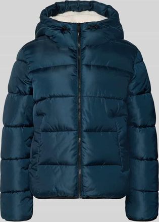 Tom Tailor Denim Regular Fit Steppjacke mit Label Stitching in Dunkelblau, Größe XS