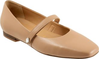 Softwalk Hazel Mary Jane Flat in Beige at Nordstrom, Size 10.5