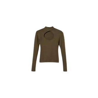 Twinset Truien & Vesten, Dames, Groen, M, Polyester, Crossover Cut-Out Turtleneck