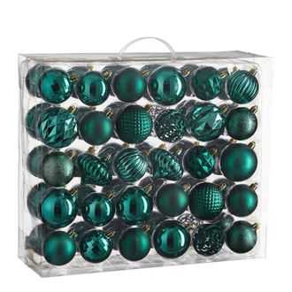 MiCa Decorations Bola de navidad unbreakable baubles verde oscuro h7xb7xl7cm