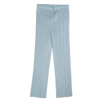 Issey Miyake Pants - Dames - Vrijetijds broeken - Blauw - 2XL - Broeken