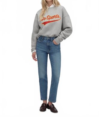 Favorite Daughter Go Sports Sweatshirt In Heather Grey And Red