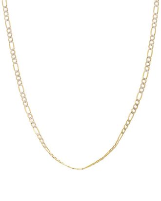 Italian Gold, Inc 10K 3Mm Pave Semi-Solid Figaro Necklace