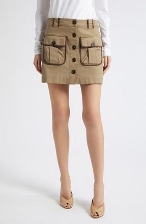 Ramy Brook Kylie Button Front Miniskirt in Safari at Nordstrom, Size 10