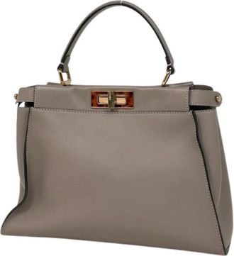 Fendi Pre-owned Handbags, female, Gray, Size: ONE SIZE Pre-owned Peekaboo Handbag