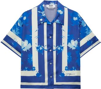 Msgm Camicia con stampa - Blu